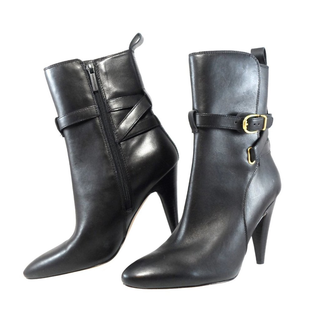 New$550 VERONICA BEARD Sohelia Buckled Strap Leather High-heel Ankle Boots 6.5 - Picture 4 of 11
